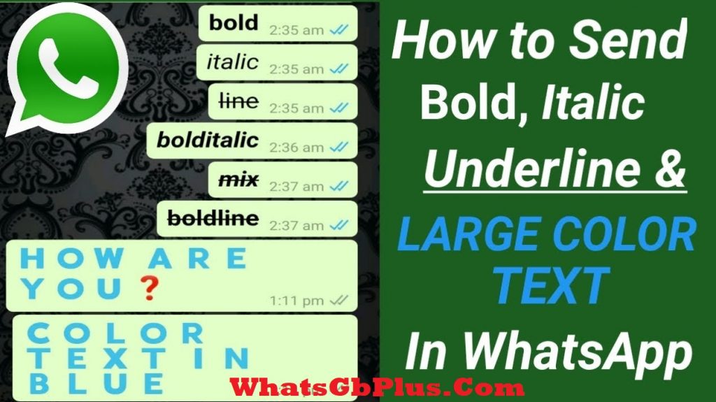How to send Bold, Underline and Strikethrough text on WhatsApp